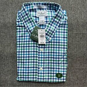 NWT L.L. Bean Men's Wrinkle Free Kennebunk Sport Shirt Long Sleeve 288293 XL T